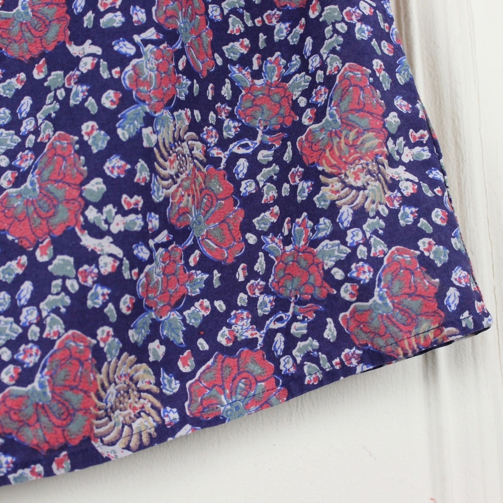 Madewell Blue Floral Blouse with cropped Flutter Sleeves size XS - Picture 3 of 7